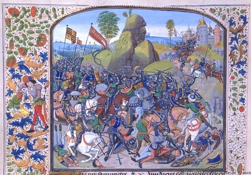 Miniatura de Jean Froissart (S. XV) describiendo la Batalla de Montiel